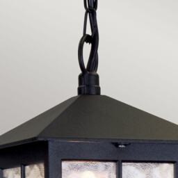 Winchester 1 Light Outdoor Ceiling Chain Lantern Black IP43, E27 - thumbnail 2
