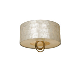 Edan Semi Flush Ceiling Light Cylindrical, Gold, Black Leaf, Mother Of Pearl, 3x E27 - thumbnail 2