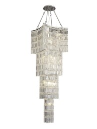 Gianni Tall Ceiling Pendant Chandelier 11 Light Polished Chrome, Crystal - thumbnail 1