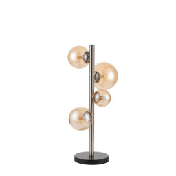 Marshall Table Lamp, 4 Light G9, Satin Nickel, Amber Plated Glass - thumbnail 5