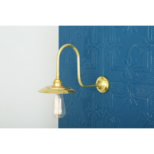 Reznor Outdoor Swan Neck Wall Light, Polished Brass - image 1