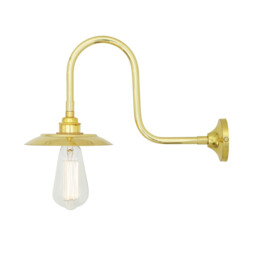 Reznor Outdoor Swan Neck Wall Light, Polished Brass - thumbnail 3