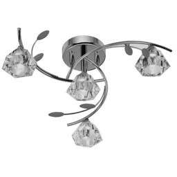 Sierra 4 Light Multi Arm Ceiling Semi Flush Light Chrome and Glass, G9 - thumbnail 2