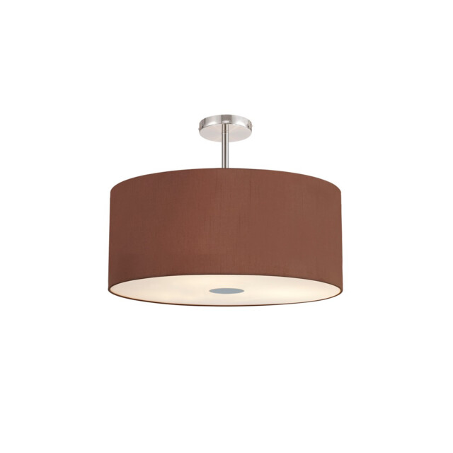 Baymont Polished Chrome 5 Light E27 Semi Flush Fixture With 60cm x 22cm Dual Faux Silk Shade, Cocoa/Grecian Bronze - image 1