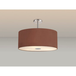 Baymont Polished Chrome 5 Light E27 Semi Flush Fixture With 60cm x 22cm Dual Faux Silk Shade, Cocoa/Grecian Bronze - thumbnail 2