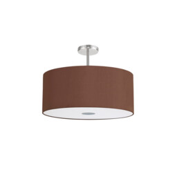 Baymont Polished Chrome 5 Light E27 Semi Flush Fixture With 60cm x 22cm Dual Faux Silk Shade, Cocoa/Grecian Bronze - thumbnail 5