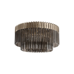Poland Ceiling Lamp Round 12 Light E14, Polished Nickel, Smoke Sculpted Glass, Item Weight: 28.7kg - thumbnail 5
