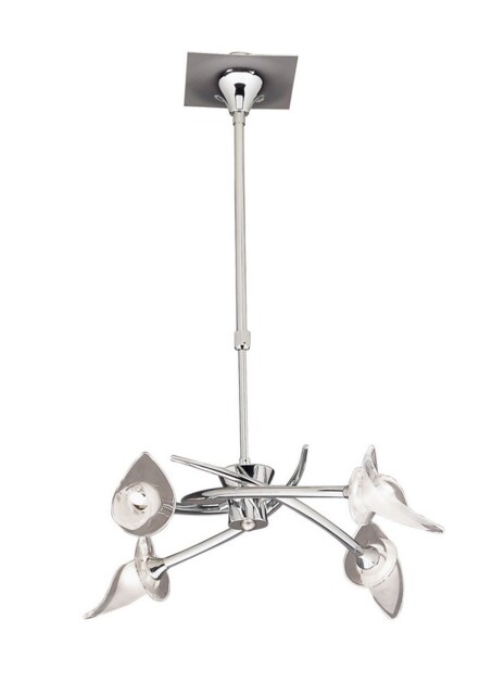Flavia Telescopic Ceiling Pendant Semi Flush Convertible Round 4 Light G9, Polished Chrome - image 1
