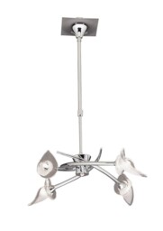 Flavia Telescopic Ceiling Pendant Semi Flush Convertible Round 4 Light G9, Polished Chrome