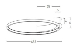 Kavala 42.5cm Integrated Led Semi Flush Ceiling Light Sandy White LED 3000K - thumbnail 3