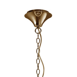 Tiffany Pendant 3+3 Light E14+G9, French Gold With Soft Bronze Shade & Clear Crystal - thumbnail 3