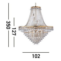 Versailles 19 Light Chandelier Gold Finish, E14 - thumbnail 3