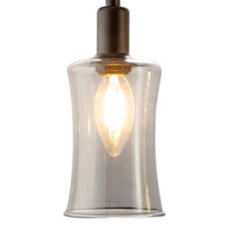 Telesto Ceiling Spotlight Bar Black Glass Shade 4x E14 - thumbnail 3