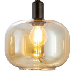 Telesto Ceiling Spotlight Bar Black Glass Shade 4x E14 - thumbnail 2