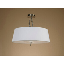 Ninette Semi Flush 4 Light E27, Antique Brass With Ivory White Shade - thumbnail 2