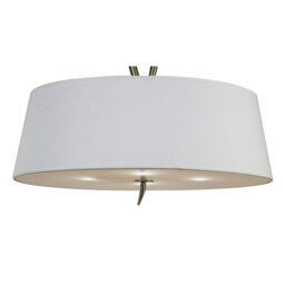 Ninette Semi Flush 4 Light E27, Antique Brass With Ivory White Shade - thumbnail 5