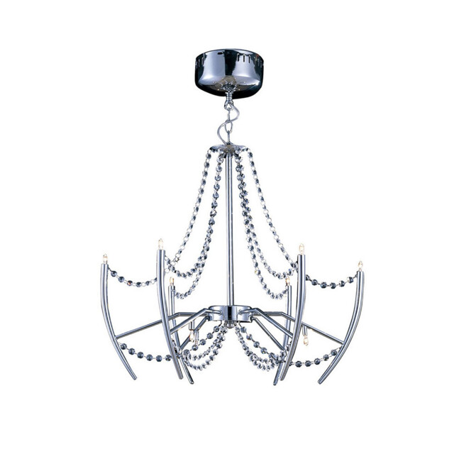 Zest Pendant Round 9 Light G4 Polished Chrome/Crystal, NOT LED/CFL Compatible - image 1