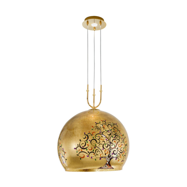 Luna Glass Dome Pendant Ceiling Light 2 Light 24 Carat Gold - image 1