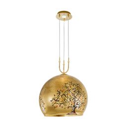 Luna Glass Dome Pendant Ceiling Light 2 Light 24 Carat Gold