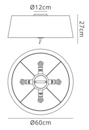 Ninette Ceiling 4 Light E27, Polished Chrome with Ivory White Shade - thumbnail 2
