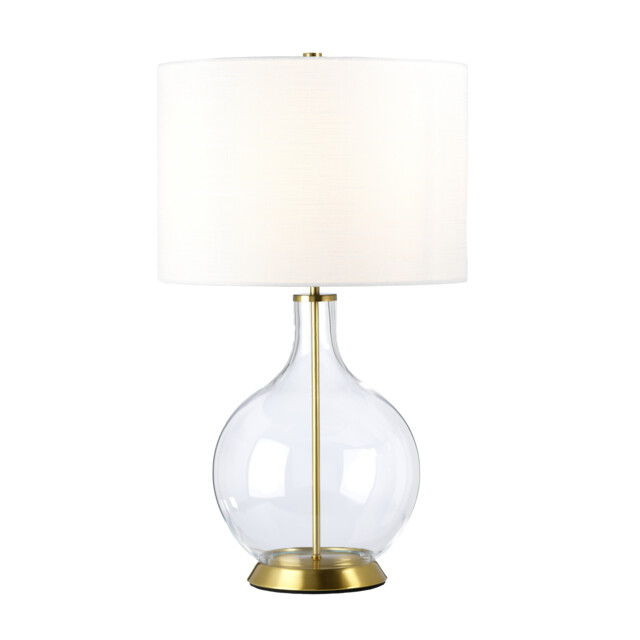 Orb Table Lamp with Round Shade Aged Brass - image 1