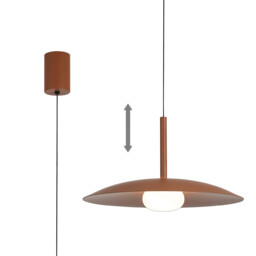 Lidia 40cm Rise And Fall Pendant, 12W LED, 3000K, 1500lm, Coffee, 3yrs Warranty - thumbnail 1