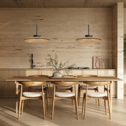 Aerisca 50cm Dome Pendant Ceiling Light Black Matt-Tawny Glass LED 2700-3000K Dimmable - thumbnail 2