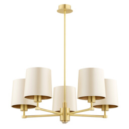 Princeton Multi Arm Pendant Ceiling 5 Light Beige (Gold Inside), Brushed Brass - thumbnail 2