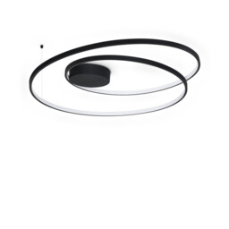 Oz Integrated LED Semi Flush Ceiling Light Black 6100lm 3000K