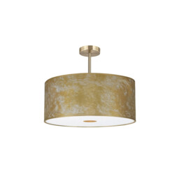Baymont Antique Brass 5 Light E27 Semi Flush Fixture With 60cm x 22cm Gold Leaf Shade - thumbnail 5