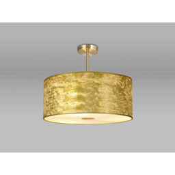 Baymont Antique Brass 5 Light E27 Semi Flush Fixture With 60cm x 22cm Gold Leaf Shade - thumbnail 2