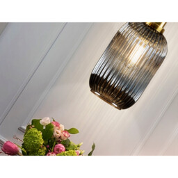 Norma Globe Pendant Ceiling Light Black, Brass Glass, E27 - thumbnail 5