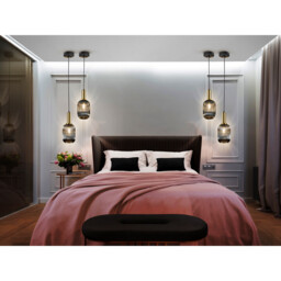 Norma Globe Pendant Ceiling Light Black, Brass Glass, E27 - thumbnail 2