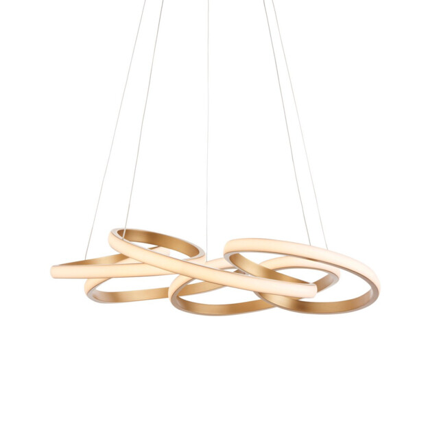 Forlì Single Pendant Ceiling Lamp, Satin Gold Paint, White - image 1