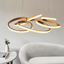 Forlì Single Pendant Ceiling Lamp, Satin Gold Paint, White - thumbnail 5