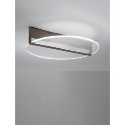 Noah Integrated LED Semi Flush Light Coffee Brown Aluminium LED 36W 2259Lm 3000K - thumbnail 1