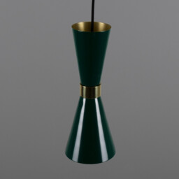 Cairo Coloured Pendant Light, Polished Brass, Racing Green - thumbnail 5