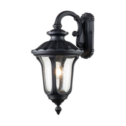 Chicago Outdoor Wall Lantern Textured Black, IP44 - thumbnail 1