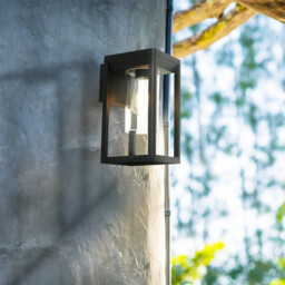 Outdoor Wall Lght, Black With Clear Diffuser - thumbnail 2