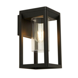 Outdoor Wall Lght, Black With Clear Diffuser