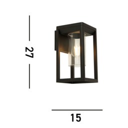 Outdoor Wall Lght, Black With Clear Diffuser - thumbnail 5