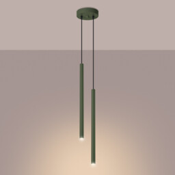 Pastelo Modern Cluster Drop Pendant Lamp 2 Olive Green - thumbnail 3