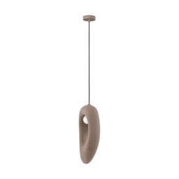 Tempus Tall Pendant Ceiling Light Stone Brown LED G9 1x5W - thumbnail 1