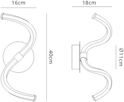 Nur Wall Lamp, 12W LED, 3000K, 900lm, IP20, Chrome - thumbnail 2