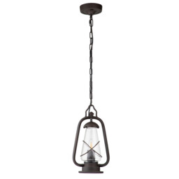 Miners 1 Light Outdoor Ceiling Chain Lantern Old Bronze IP44, E14 - thumbnail 2