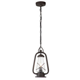 Miners 1 Light Outdoor Ceiling Chain Lantern Old Bronze IP44, E14 - thumbnail 1