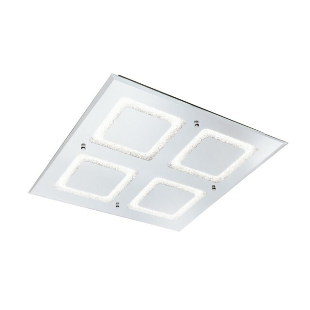 Fusion Flush Light 51cm Square 48W LED 4000K, 3100lm, Polished Chrome, Sand Diamond - image 1
