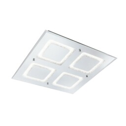 Fusion Flush Light 51cm Square 48W LED 4000K, 3100lm, Polished Chrome, Sand Diamond - thumbnail 1