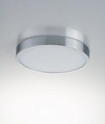 Domo Round LED Flush Ceiling Lamp, Chrome, 4000K