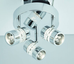 Bubbles LED 3 Light Bathroom Ceiling Spotlight Chrome, Bubble Effect IP44 - thumbnail 1